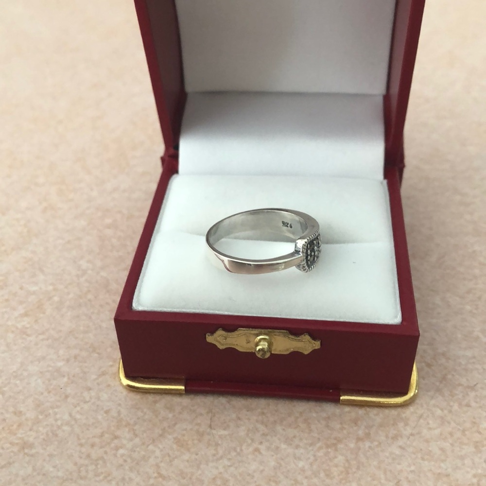 Marcasite Sterling Silver Ornate Ring - Picture 5 of 5